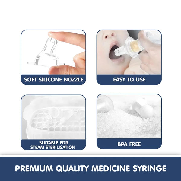 Hapop Multipurpose Baby Oral Medicine Dispenser / Feeding Syringe - White (1 Piece)