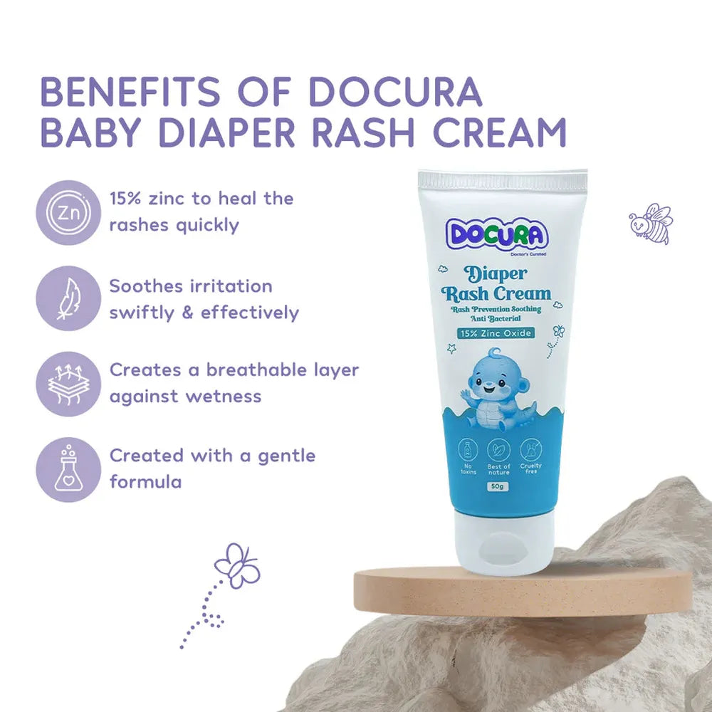 Docura Diaper Rash Cream - 50g | 15% Zinc Oxide