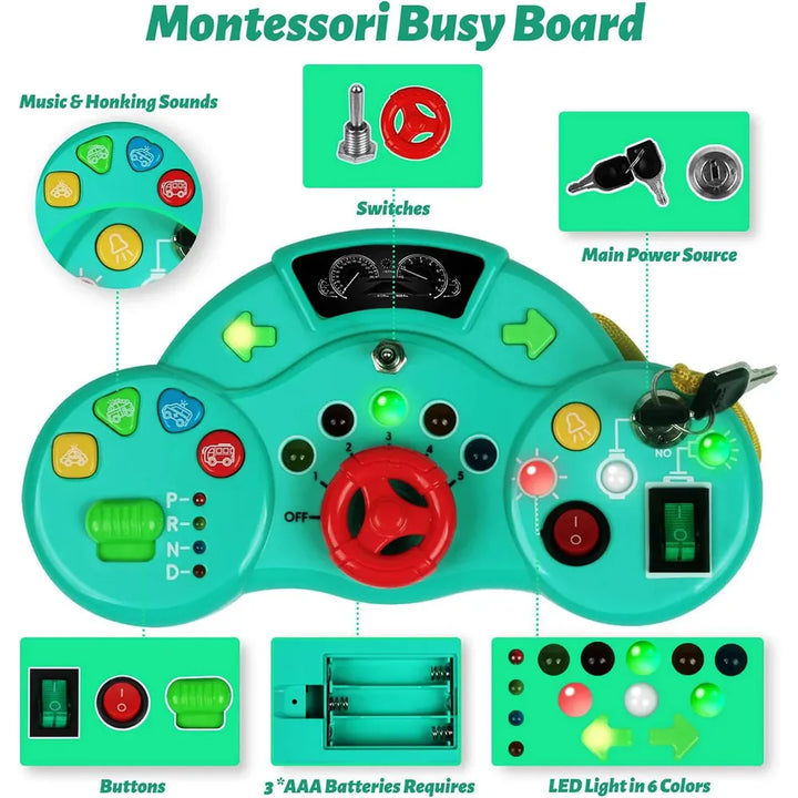 Kidology Montessori Busy Board Switch LED Light Game