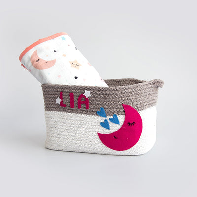 Personalised In The Sky- Cotton Rope Basket (Large) - COD Not Available