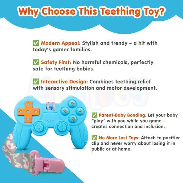 Kidology Remote Game Control Teething Toy | Baby Sensory & Teething Toy