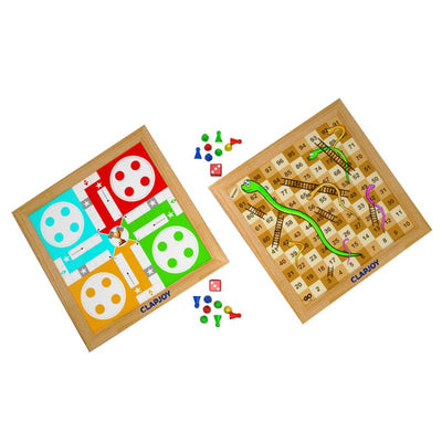 Wooden 4 in 1 Board Games | 14 x 14 inch