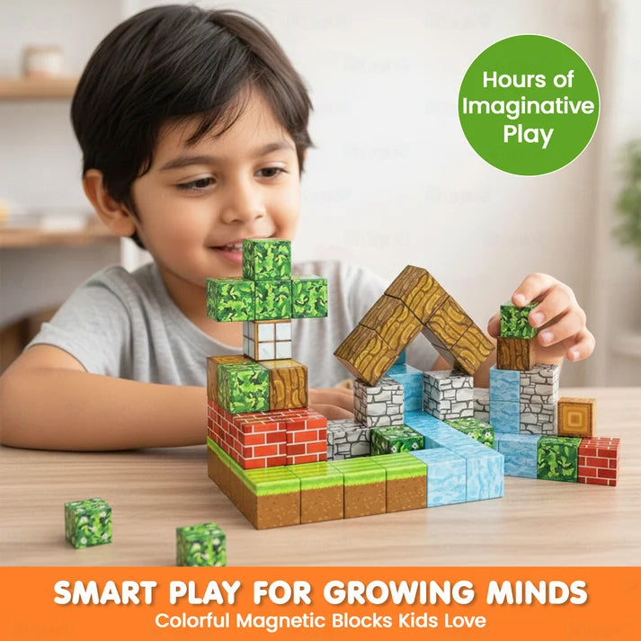 Kidology 75 Pieces Magnetic Creative Builder Blocks | Magnetic Construction & Learning Toy