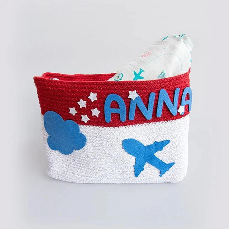 Personalised Lil Travellers- Cotton Rope Basket (Large) - COD Not Available