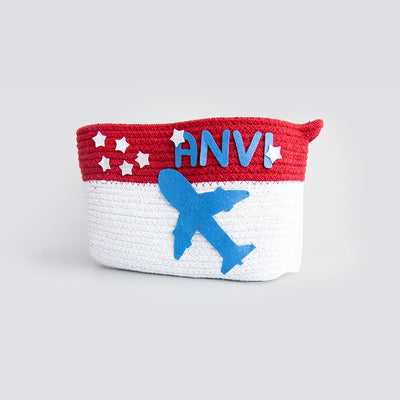 Personalised Lil Travellers- Cotton Rope Basket (Medium)  - COD Not Available