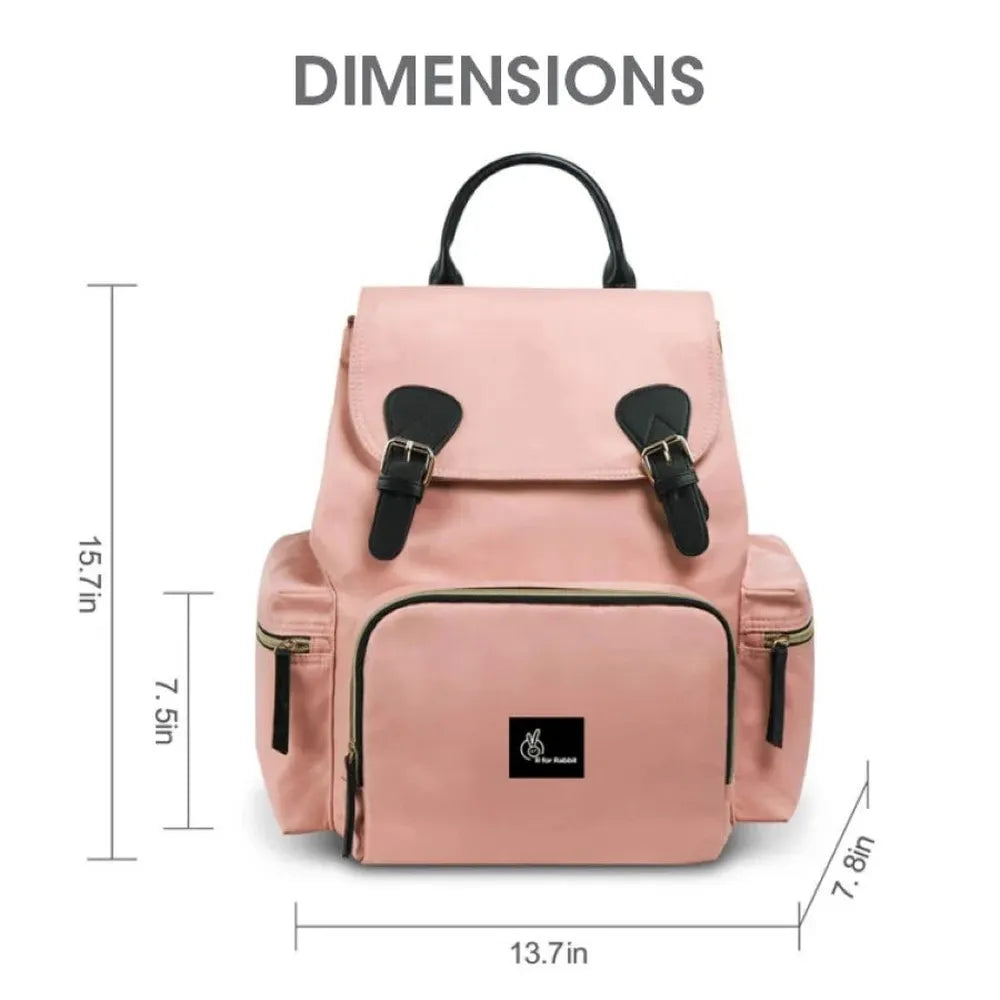 R for Rabbit Caramello Bliss Diaper Bag – Blush Pink | Water-Resistant & Spacious Storage | Insulated Bottle Pockets & Stylish Design