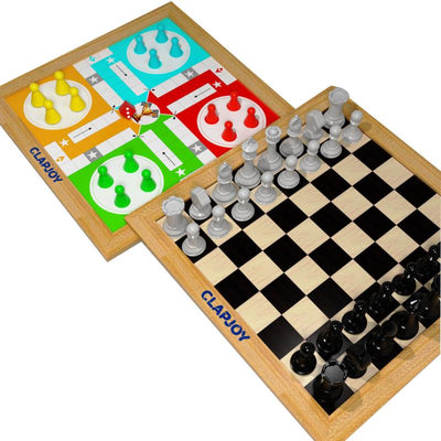 Wooden 4 in 1 Board Games | 14 x 14 inch