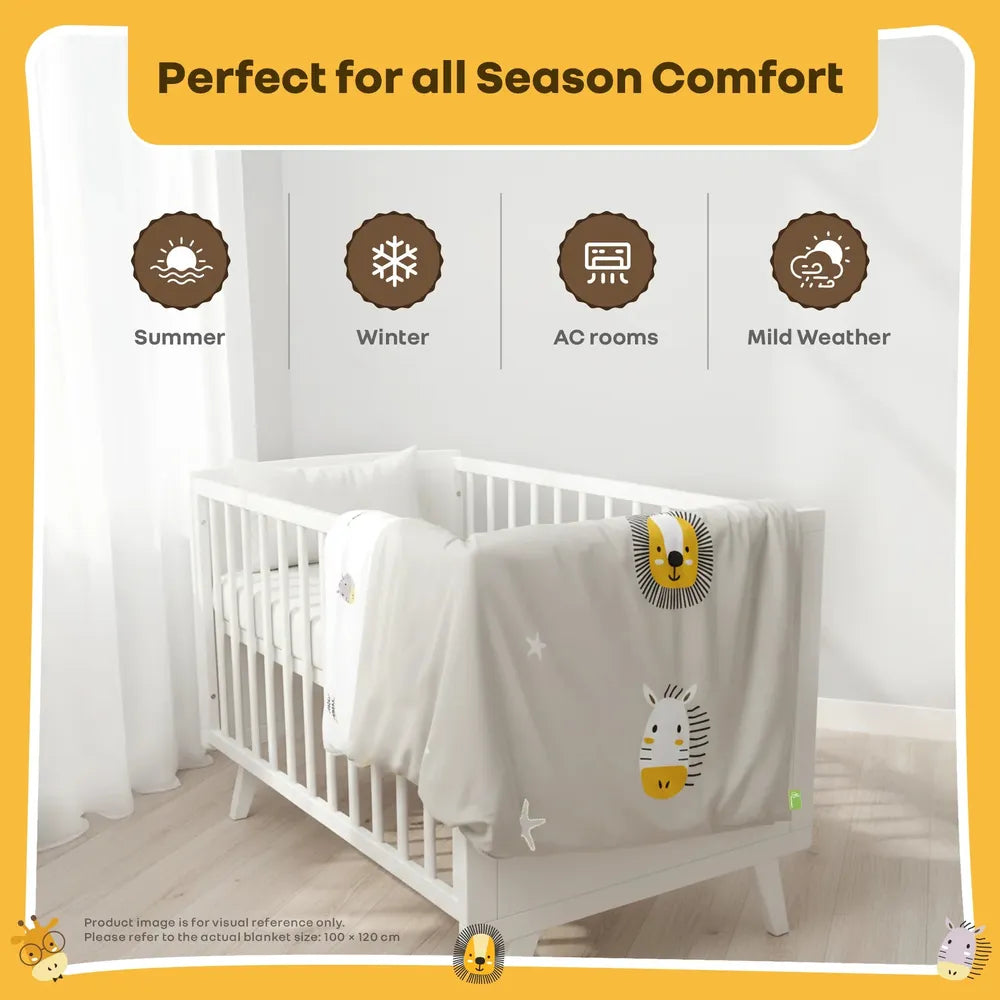 R for Rabbit Softkins Baby Comforter Blanket – Safari Beige | Ultra-Soft Dual-Sided Comfort | Breathable & Machine Washable