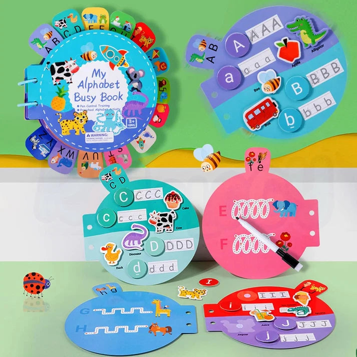 Kidology Alphabet Busy Book for Kids | Interactive ABC Learning & Activity Book