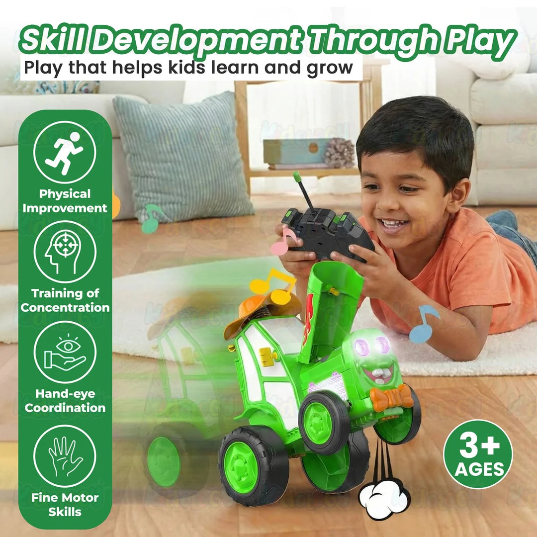 Kidology Jumping RC Tractor Toy | Fun Interactive Farm Vehicle Toy for Kids