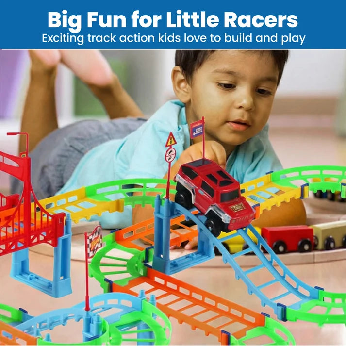 Kidology DIY Rapid Variety Car Racing Track with Electric Car Toys
