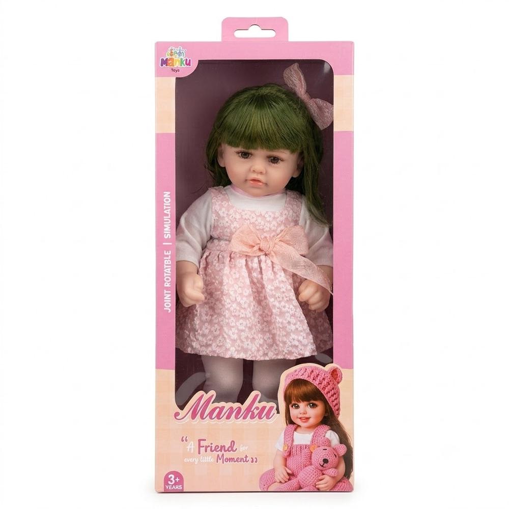 Manku Big Doll with Pink Dress for Girls | Pretend Play Doll