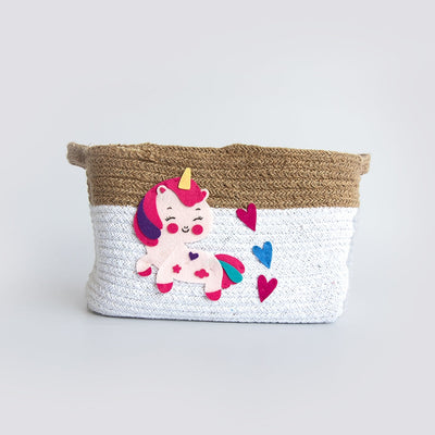 Personalised Unicorn Dreams- Cotton Rope Basket (Medium) - COD Not Available