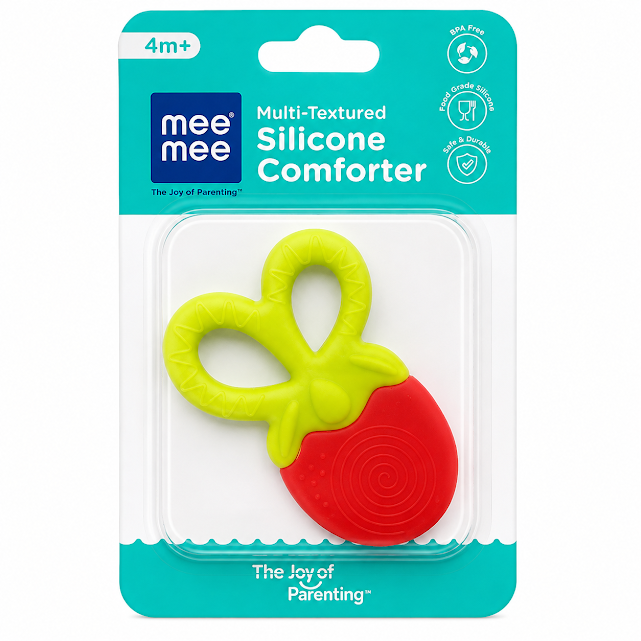 Mee Mee Multi Textured Silicone Teether Comforter - MM-1470-11 RED