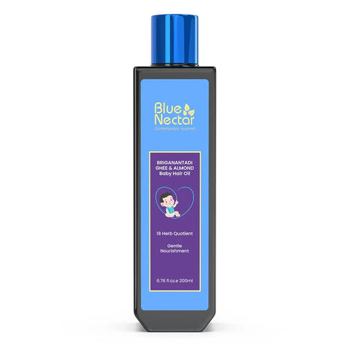 Blue Nectar Baby Hair Oil with Ghee for Nourishment and Baby Hair Growth (18 Herbs) - 100ml