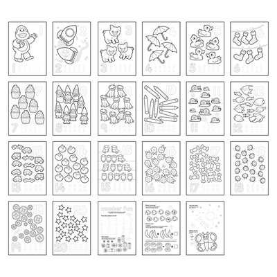 1-20 Sticker Colouring Book