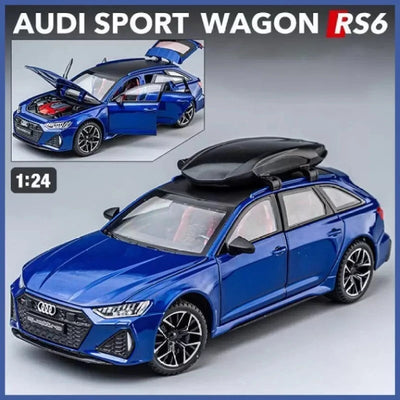 1:24 Metal Die Cast Car Resembling Audi R6 With Light & Sound (Pack of 1) - Assorted Colours