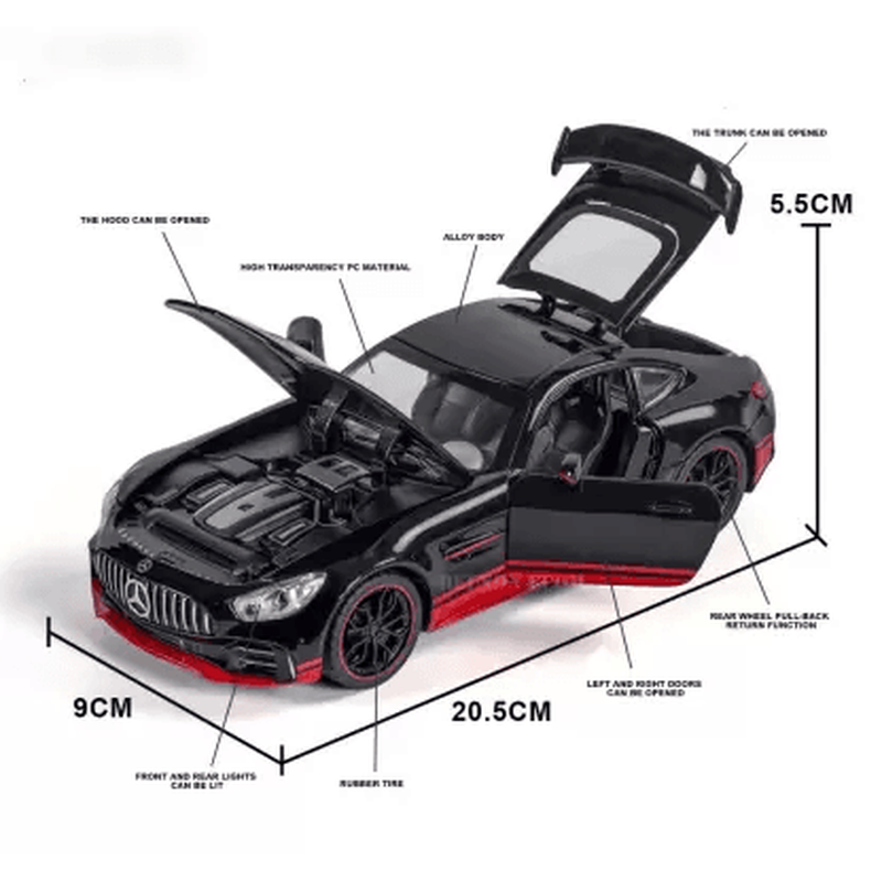 Resembling Big Size 1/24 Benz AMG GTR RB Toy Cars