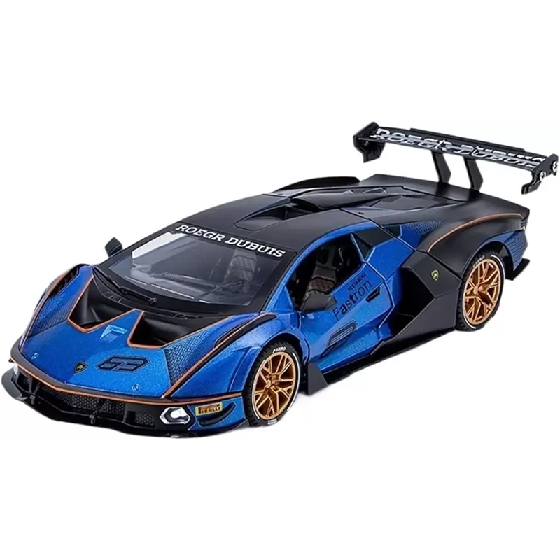 1:24 Alloy Die Cast Pull Back Metal Car Resembling Lamborghini SCV12 With Light & Sound (Pack of 1) - Assorted Colours