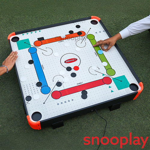 Simarr Air Carrom Jumbo Game with 23 Carrom Coins, 1 Stricker & 8 Table-top Legs (5-14 Years)