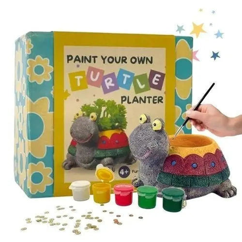 Craftopedia Paint Your Own Turtle Planter | Planter Painting Kit