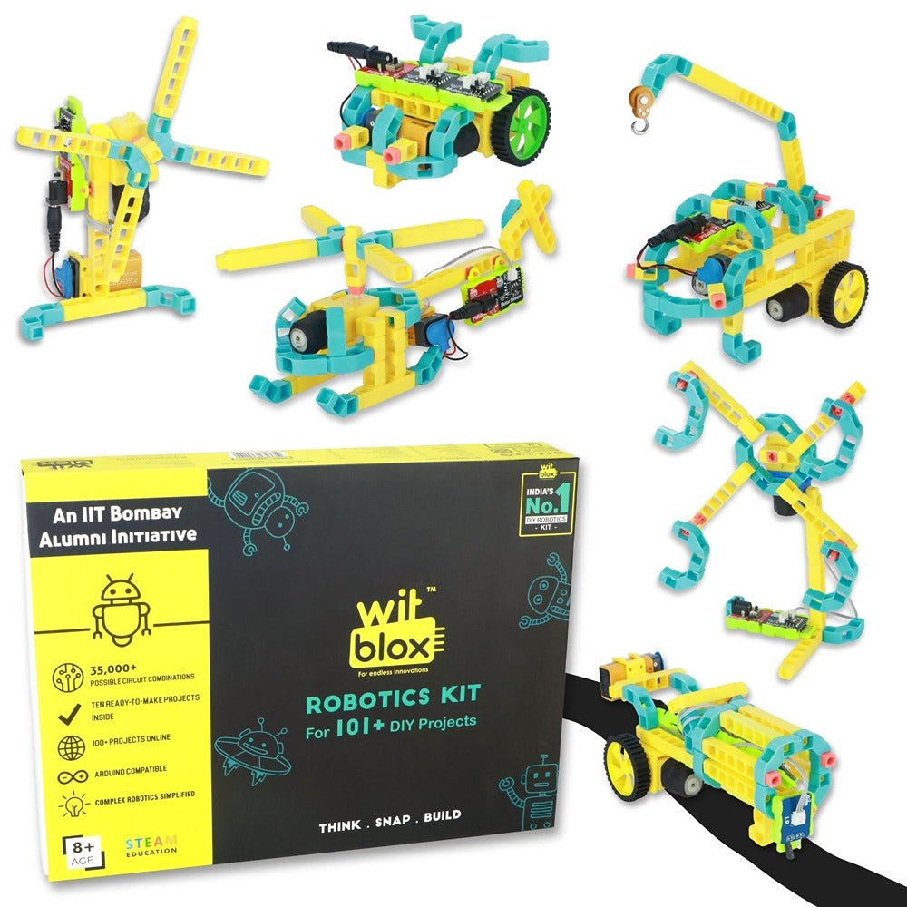 Robotics Mega kit for 101 DIY Projects ||  Plug & Fit Modular Electronics Circuits || Compatible with Arduino