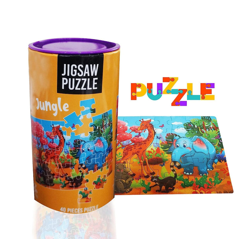 Jungle Jigsaw Puzzle Game  Multicolor (40 Pieces) Mini Puzzles Box for Kids Birthday/Return Gift