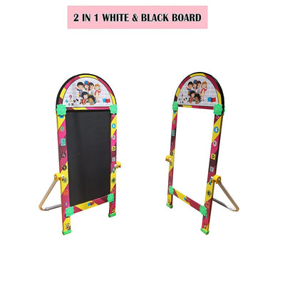 Writing Stand 2 In 1 Black & White Board With Marker Chalk Children With Stand Study Learning & Drawing At Home School Activity Set Playschool Toddlers