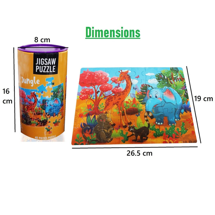 Jungle Jigsaw Puzzle Game  Multicolor (40 Pieces) Mini Puzzles Box for Kids Birthday/Return Gift