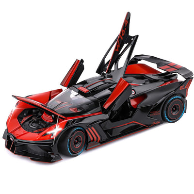 Resembling Bugatti Bolide Luxury Smoke Diecast Car | 1/24 Scale Model | Red