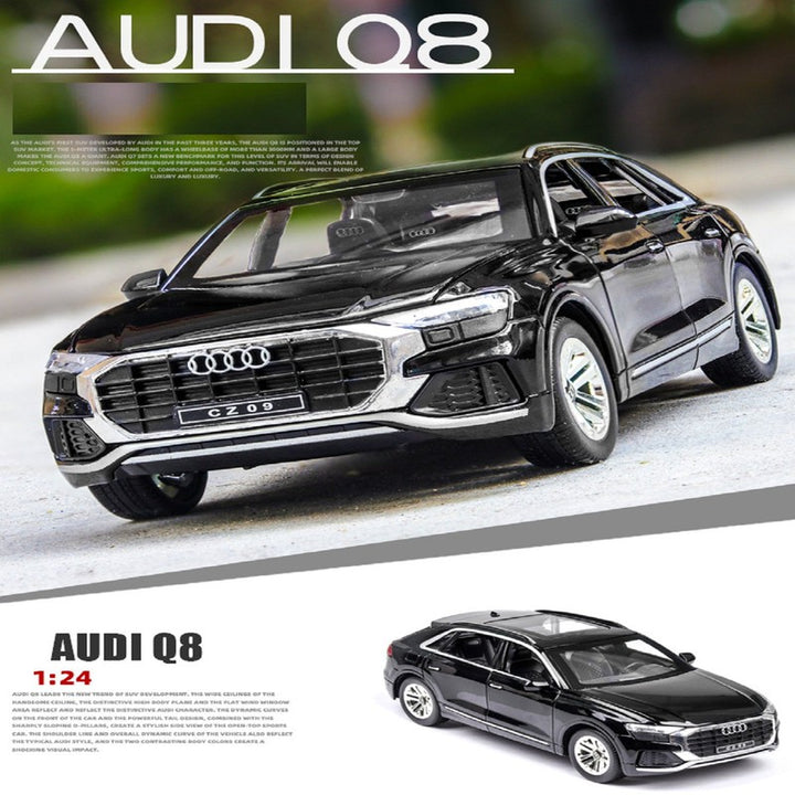 Diecast Resembling Audi Q8 Pull Back Car with Lights & Sounds | 1:24 Scale Model