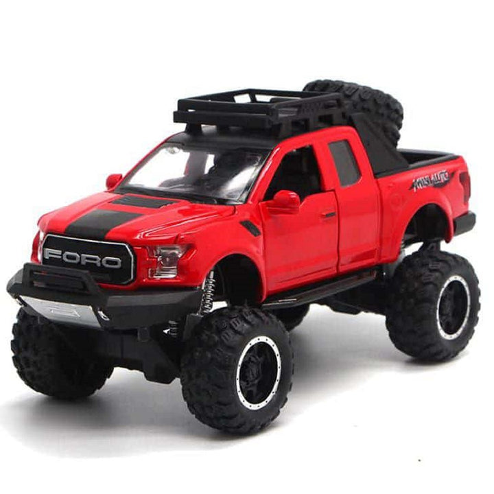 Resembling Ford Raptor F-150 OFF Diecast Car | 1:32 Scale Model | Red