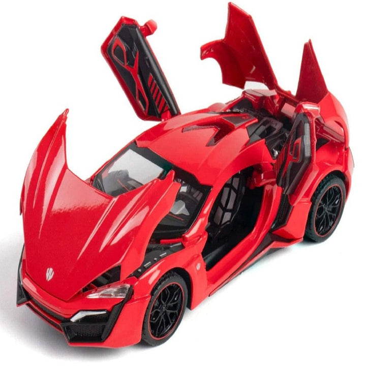 Resembling Hyper Spec Lykan Diecast Car | Red | 1:24 Scale Model