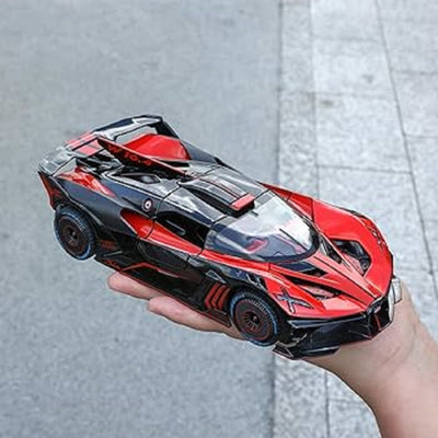Resembling Bugatti Bolide Luxury Smoke Diecast Car | 1/24 Scale Model | Red