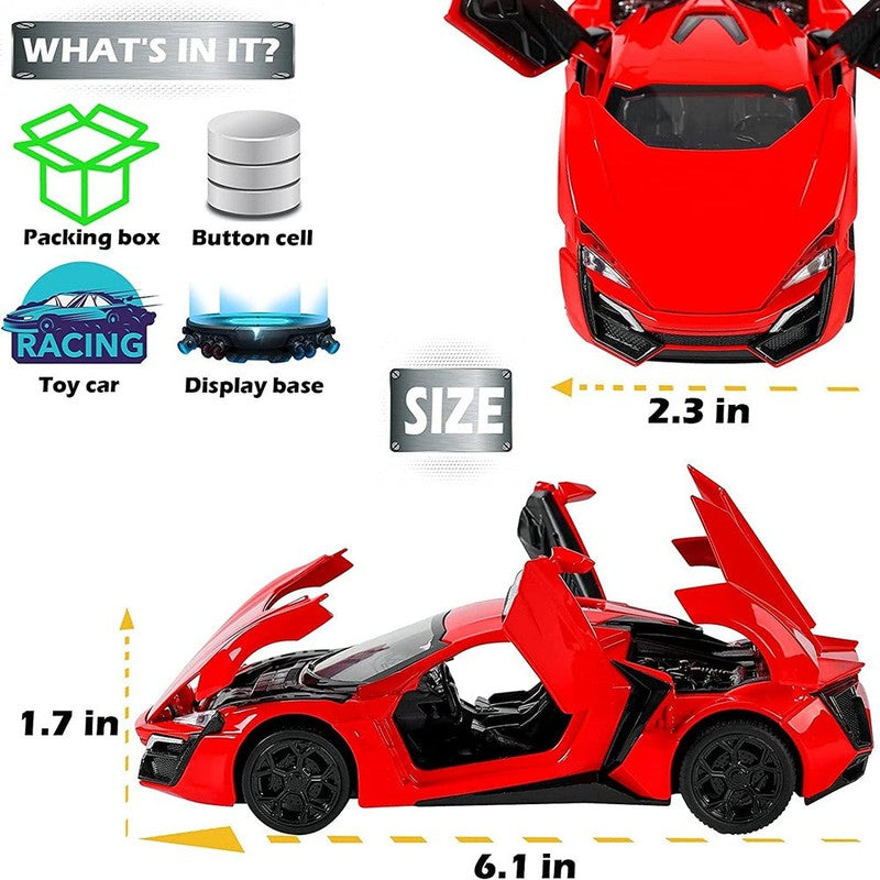 Resembling Hyper Spec Lykan Diecast Car | Red | 1:24 Scale Model