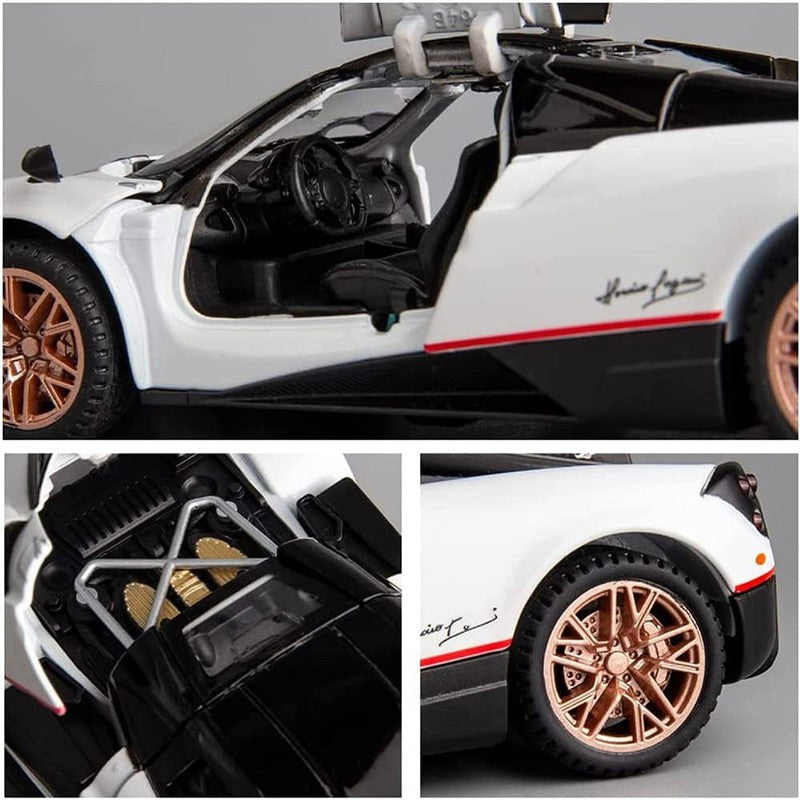 Resembling Pagani Huayra Dinastia Diecast Car | White | 1:32 Scale Model