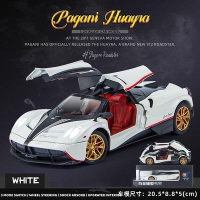 Resembling Pagani Huayra Dinastia Diecast Car | White | 1:32 Scale Model