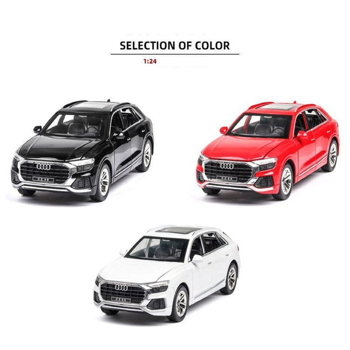 Diecast Resembling Audi Q8 Pull Back Car with Lights & Sounds | 1:24 Scale Model