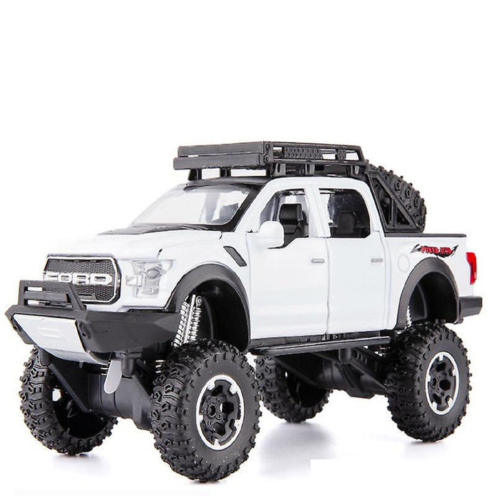 Resembling Ford Raptor F-150 OFF Diecast Car | 1:32 Scale Model | White