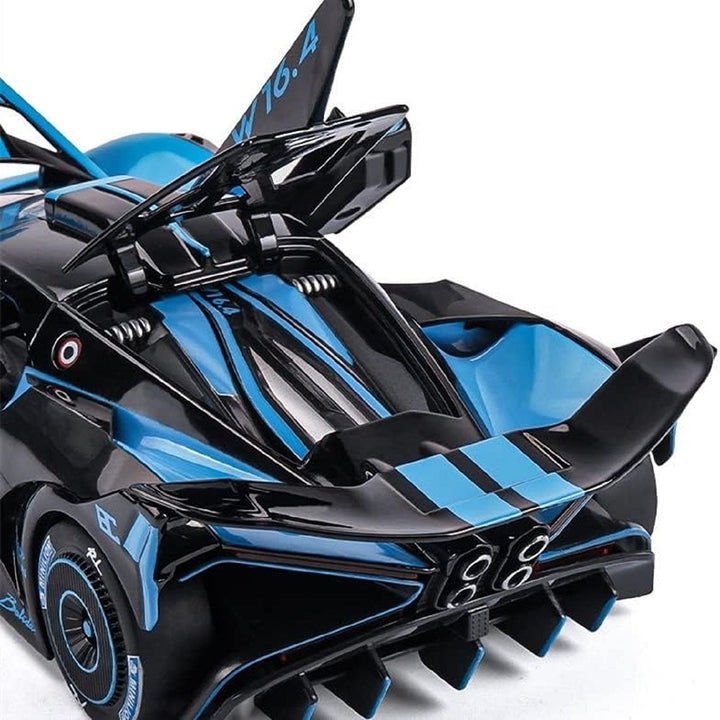 Resembling Bugatti Bolide Luxury Smoke Diecast Car | 1/24 Scale Model | Blue