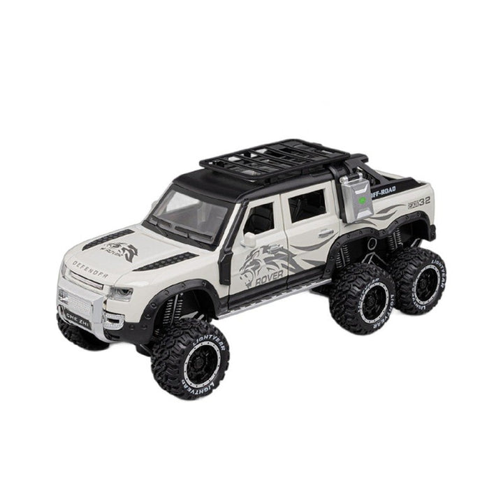 Diecast Resembling Rover Defender Pull Back Car with Light & Music | 1:24 Scale Model (14 Years Till Grown Ups)