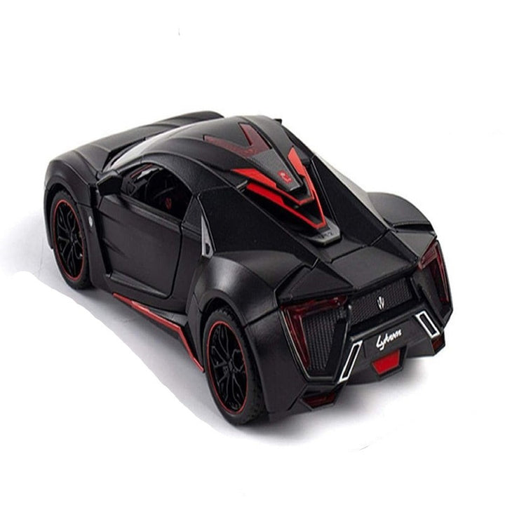 Resembling Hyper Spec Lykan Diecast Car | Black | 1:24 Scale Model