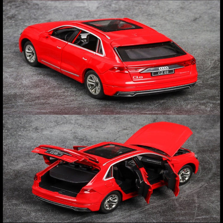 Diecast Resembling Audi Q8 Pull Back Car with Lights & Sounds | 1:24 Scale Model