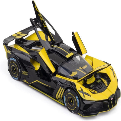 Resembling Bugatti Bolide Luxury Smoke Diecast Car | 1/24 Scale Model | Yellow