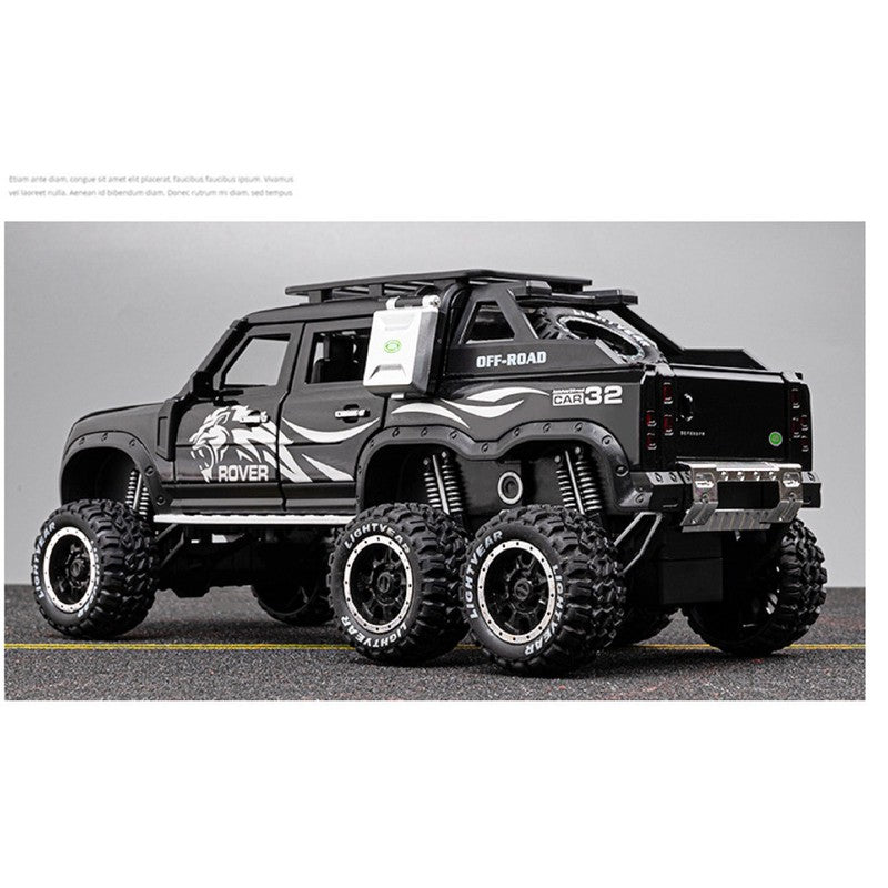 Diecast Resembling Rover Defender Pull Back Car with Light & Music | 1:24 Scale Model (14 Years Till Grown Ups)