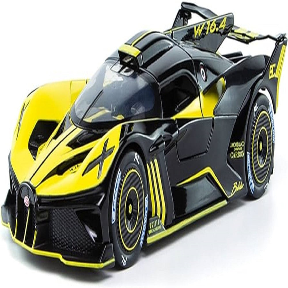 Resembling Bugatti Bolide Luxury Smoke Diecast Car | 1/24 Scale Model | Yellow