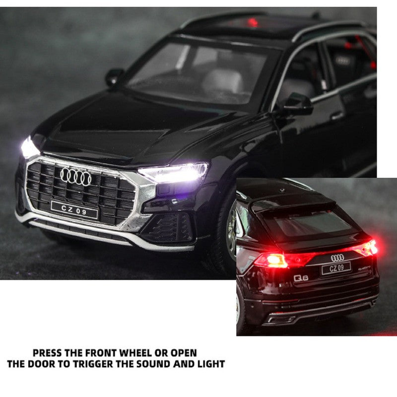 Diecast Resembling Audi Q8 Pull Back Car with Lights & Sounds | 1:24 Scale Model