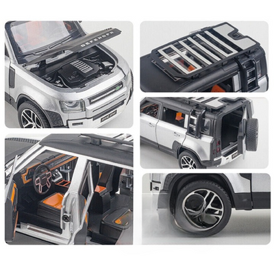 Resembling Land Rover New Defender 110 Diecast Car | White | 1:24 Scale Model