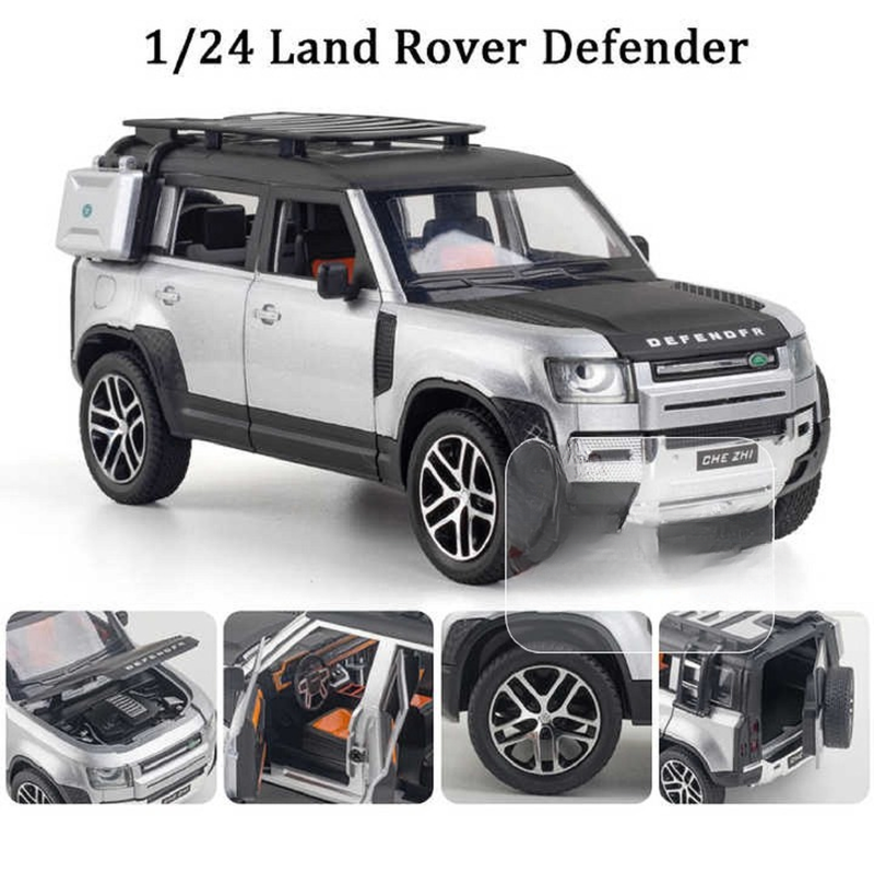 Resembling Land Rover New Defender 110 Diecast Car | White | 1:24 Scale Model