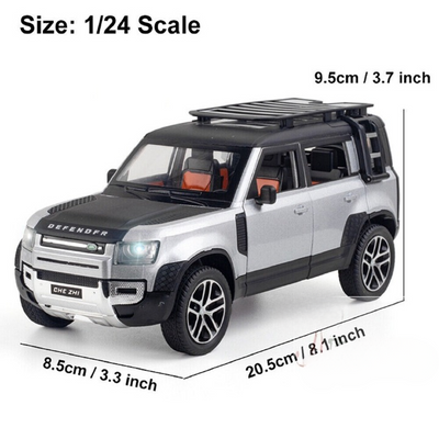 Resembling Land Rover New Defender 110 Diecast Car | White | 1:24 Scale Model